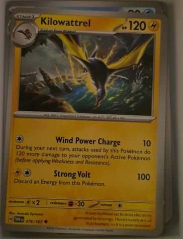 2024 Pokémon TCG Twilight Masquerade #076 Kilowattrel — front