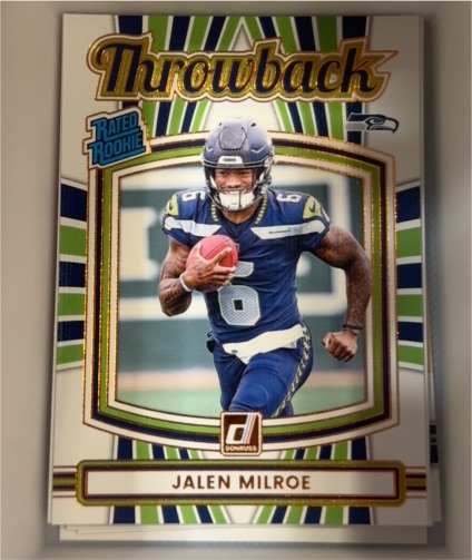 2025 Panini Donruss #18 Jalen Milroe Rated Rookie Throwback — front