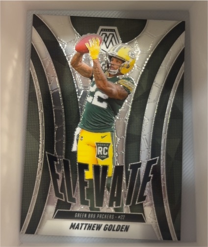 2025 Panini Mosaic #3 Matthew Golden Elevate Rookie Green Bay Packers — front