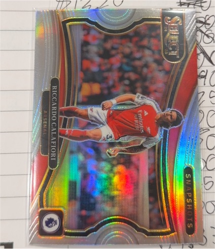 2024-25 Panini Select Premier League Snapshots #Riccardo Calafiori Arsenal — front