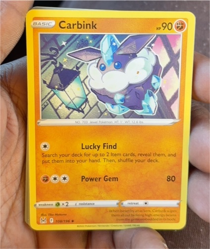 2022 Pokémon Lost Origin #108 Carbink — front