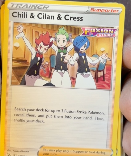 2021 Pokémon SWSH08: Fusion Strike #227 Chili & Cilan & Cress — front