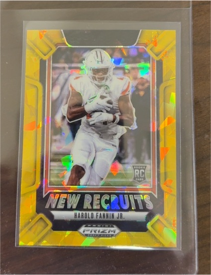 2025 Panini Prizm Draft Picks #3 Harold Fannin Jr. New Recruits Gold Ice Prizm — front