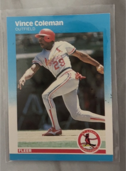 1987 Fleer #290 Vince Coleman — front