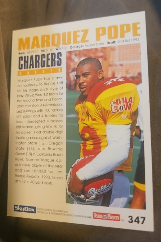 1992 SkyBox #347 Marquez Pope — front