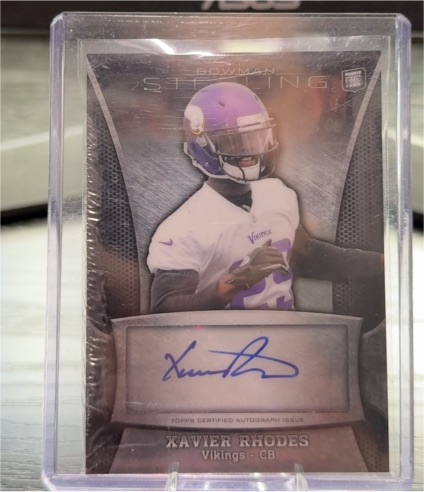 2013 Bowman Sterling #BSA-XR Xavier Rhodes Rookie Auto — front