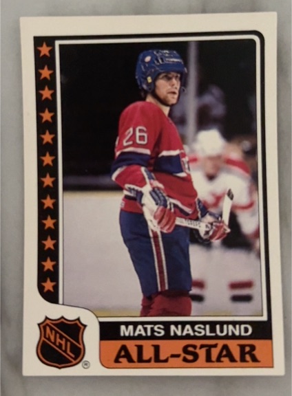 1986-87 Topps #8 Mats Naslund All-Star Sticker — front