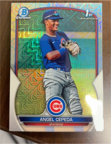 2023 Bowman Chrome #BCP-205 Angel Cepeda Mojo Refractor — front