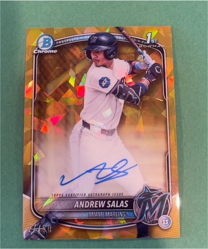 2025 Bowman Chrome #CPA-AS Andrew Salas Prospect Autographs Miami Marlins — front