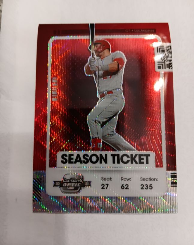 2021 Panini Contenders Optic Season Ticket Red Wave #56 Mike Trout — front