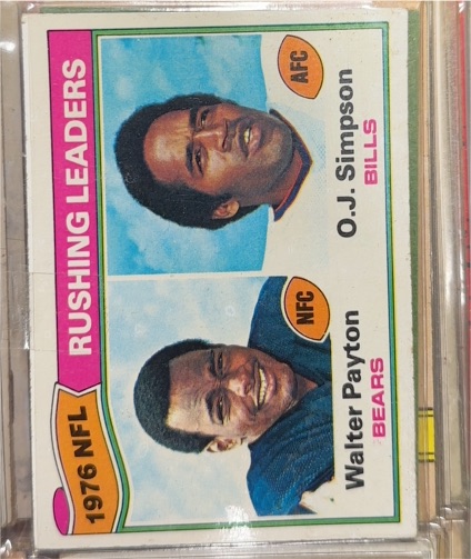1977 Topps #3 1976 Rushing Leaders Walter Payton / O.J. Simpson — front