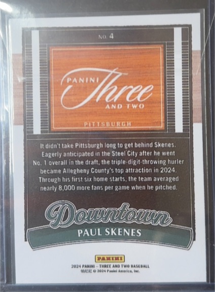 2024 Panini Three and Two #4 Paul Skenes — front
