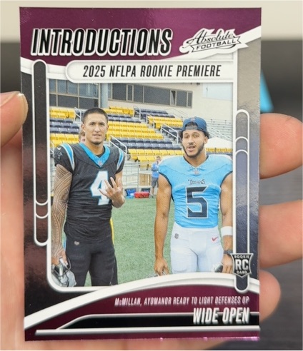 2025 Panini Absolute Introductions #I-TMN Tetairoa McMillan/Elic Ayomanor — front