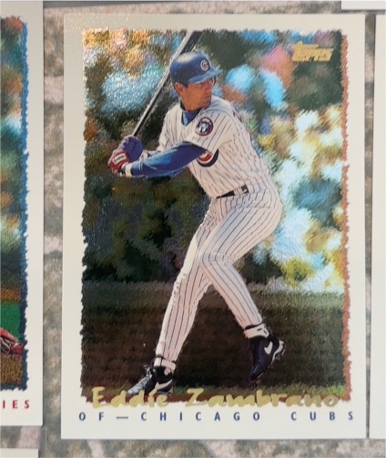 1995 Topps #26 Eddie Zambrano CyberStats — front