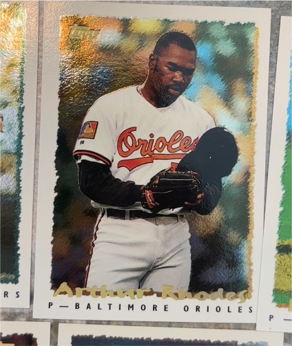 1995 Topps #156 Arthur Rhodes CyberStats — front