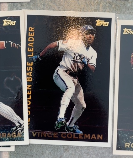 1995 Topps League Leaders #LL16 Vince Coleman — front