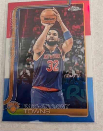2025-26 Topps Chrome #179 Karl-Anthony Towns Red White and Blue — front