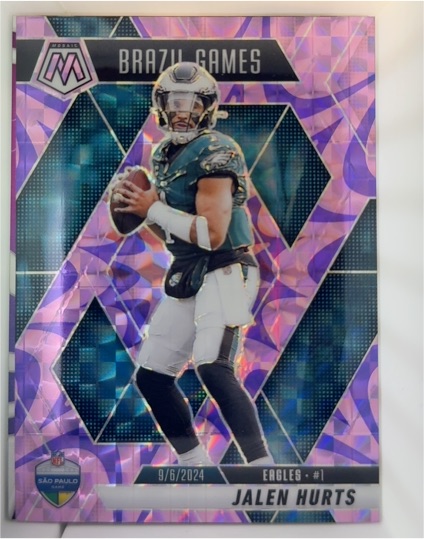 2025 Panini Mosaic #267 Jalen Hurts Brazil Games Purple Scope — front