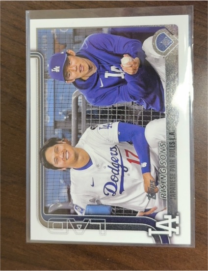 2025 Topps Update #US269 Rising Sons Shohei Ohtani / Roki Sasaki — front