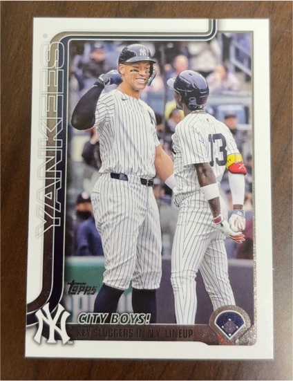 2025 Topps Update #US85 City Boys! Aaron Judge / Jazz Chisholm Jr. — front