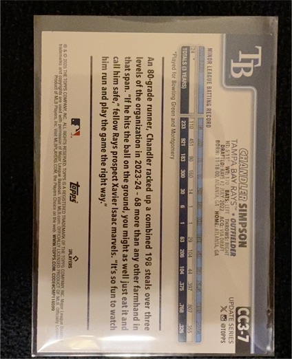 2023 Topps Update #CC37 Chandler Simpson — front