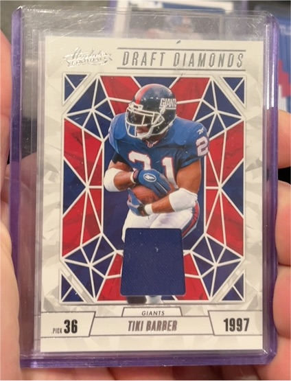 2024 Panini Absolute Draft Diamonds Jersey #DDJ-TBR Tiki Barber — front