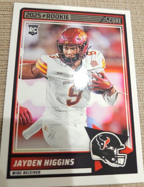 2025 Panini Score #55 Jayden Higgins Rookie — front