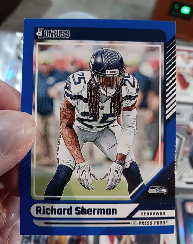 2024 Donruss #149 Richard Sherman Press Proof Blue — front