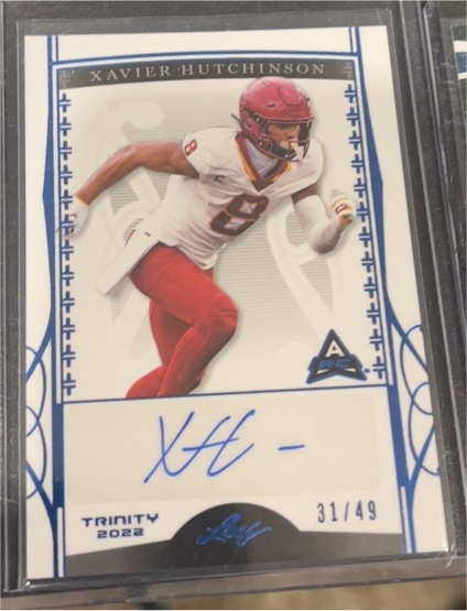 2022 Leaf Trinity #BA-XH1 Xavier Hutchinson — front