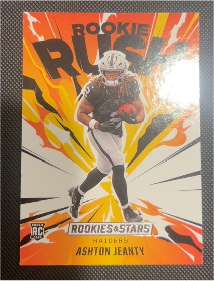 2025 Panini Rookies & Stars #1 Ashton Jeanty Rookie Rush — front