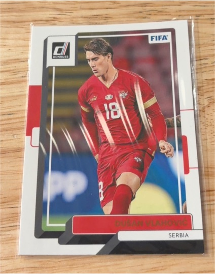 2022-23 Donruss #105 Dusan Vlahovic Serbia Soccer Card — front