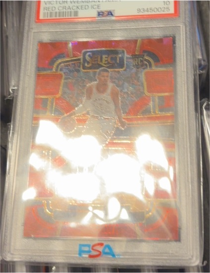 2023-24 Panini Select #87 Victor Wembanyama Blue Cracked Ice Prizm (RC) — front