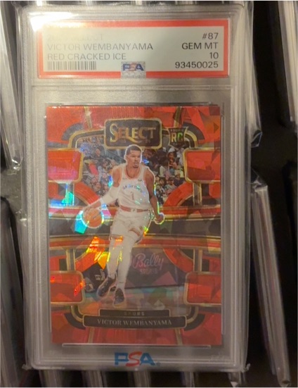 2023-24 Panini Select #87 Victor Wembanyama Red Cracked Ice Rookie — front
