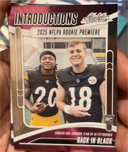 2025 Panini Absolute #I-WHD Will Howard & Kaleb Johnson Introductions Back In Black — front