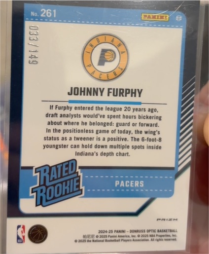 2024-25 Panini Donruss Optic #261 Johnny Furphy — front