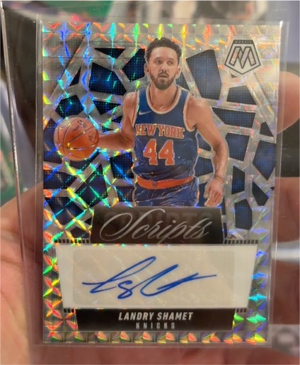 2024-25 Panini Mosaic Scripts #MS-LS Landry Shamet — front