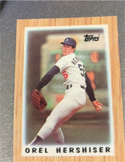 1987 Topps Major League Leaders Mini #14 Orel Hershiser — front
