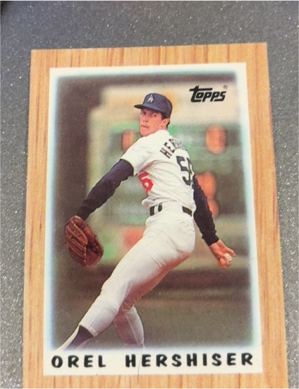 1987 Topps Major League Leaders Minis #14 Orel Hershiser — front