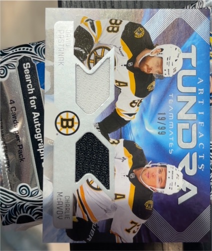 2025-26 Upper Deck Artifacts Tundra Teammates #T2 David Pastrnak / Charlie McAvoy — front