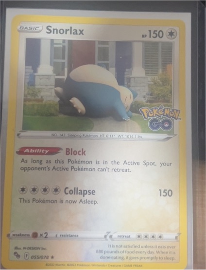 2022 Pokémon GO #055 Snorlax — front