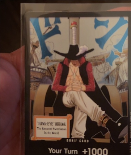 One Piece The Azure Sea's Seven OP14 Dracule Mihawk DON!! Card — front