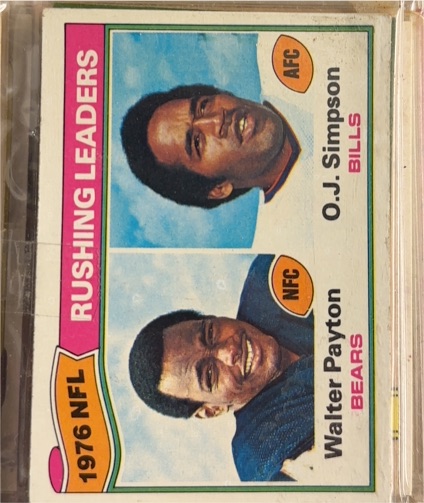 1977 Topps #3 1976 Rushing Leaders Walter Payton / O.J. Simpson — front