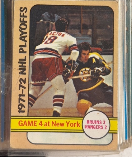 1972-73 O-Pee-Chee #38 Playoff Game 4 Vic Hadfield — front