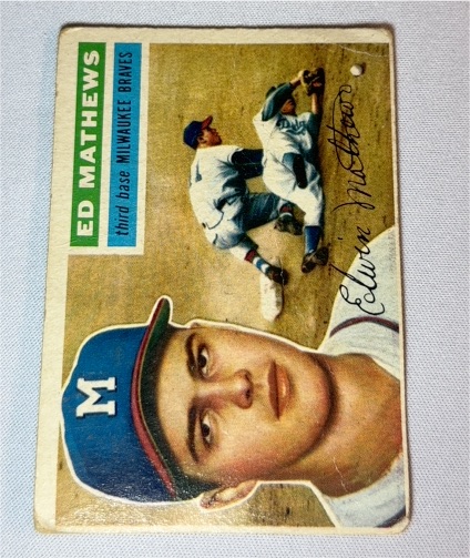 1956 Topps #107 Eddie Mathews — front
