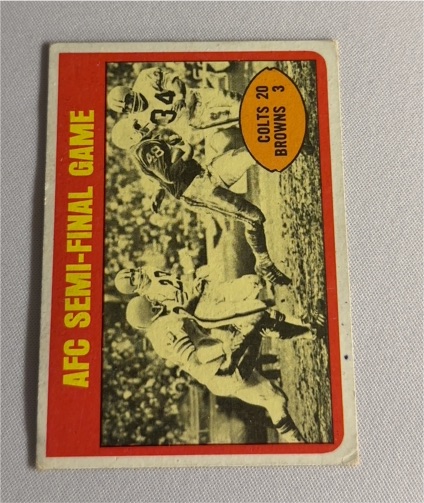 1972 Topps #135 AFC Semi-Final Game Baltimore Colts vs Cleveland Browns — front