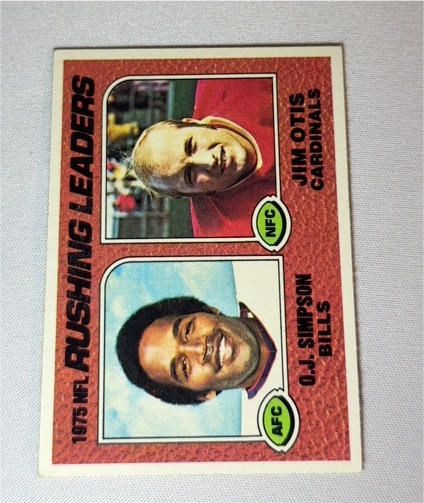 1976 Topps #203 1975 NFL Rushing Leaders O.J. Simpson / Jim Otis — front