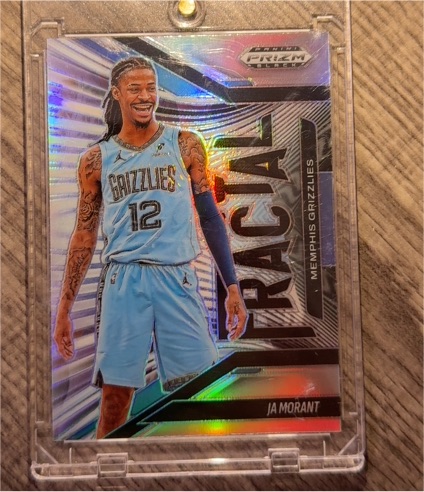 2024-25 Panini Prizm Black #9 Ja Morant Fractal Silver Prizm — front