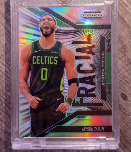 2024-25 Panini Prizm Black #8 Jayson Tatum Fractal — front