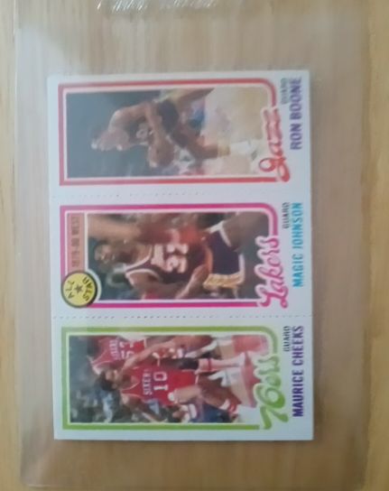 1980-81 Topps Basketball Ron Boone Maurice Cheeks Magic Johnson Rookie Card — front