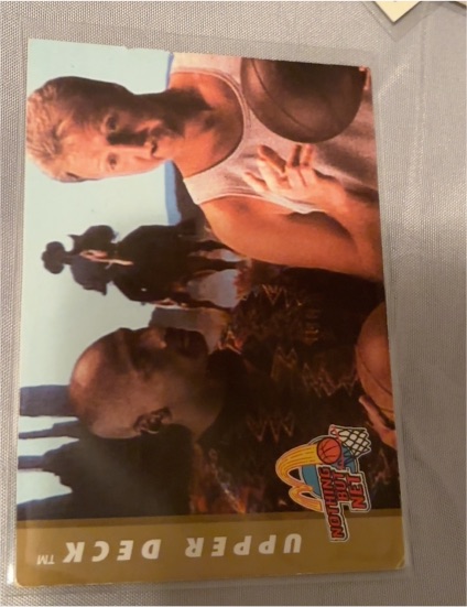 1994 Upper Deck Nothing But Net #1 Larry Bird & Michael Jordan — front